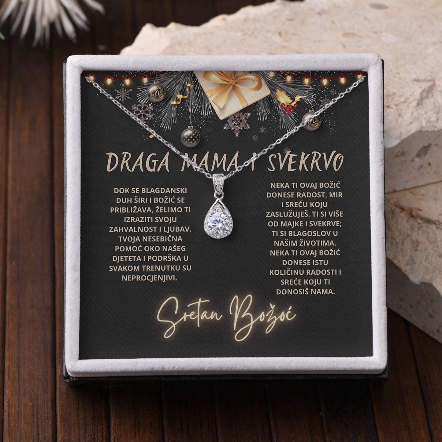 925 Srebreni Lančić sa Posvetom - Božićni Poklon za Svekrvu i Mamu