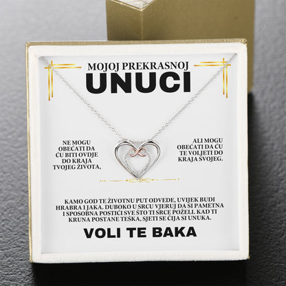 Poklon za Unuku - 925 Srebreni Lančić sa Emotivnom Porukom - Moments & Co HR