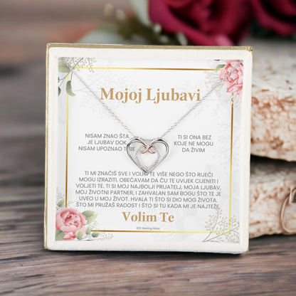 Mojoj Ljubavi - 925 Srebreni Lančić Znak Beskonačnosti u Srcu - Moments & Co HR